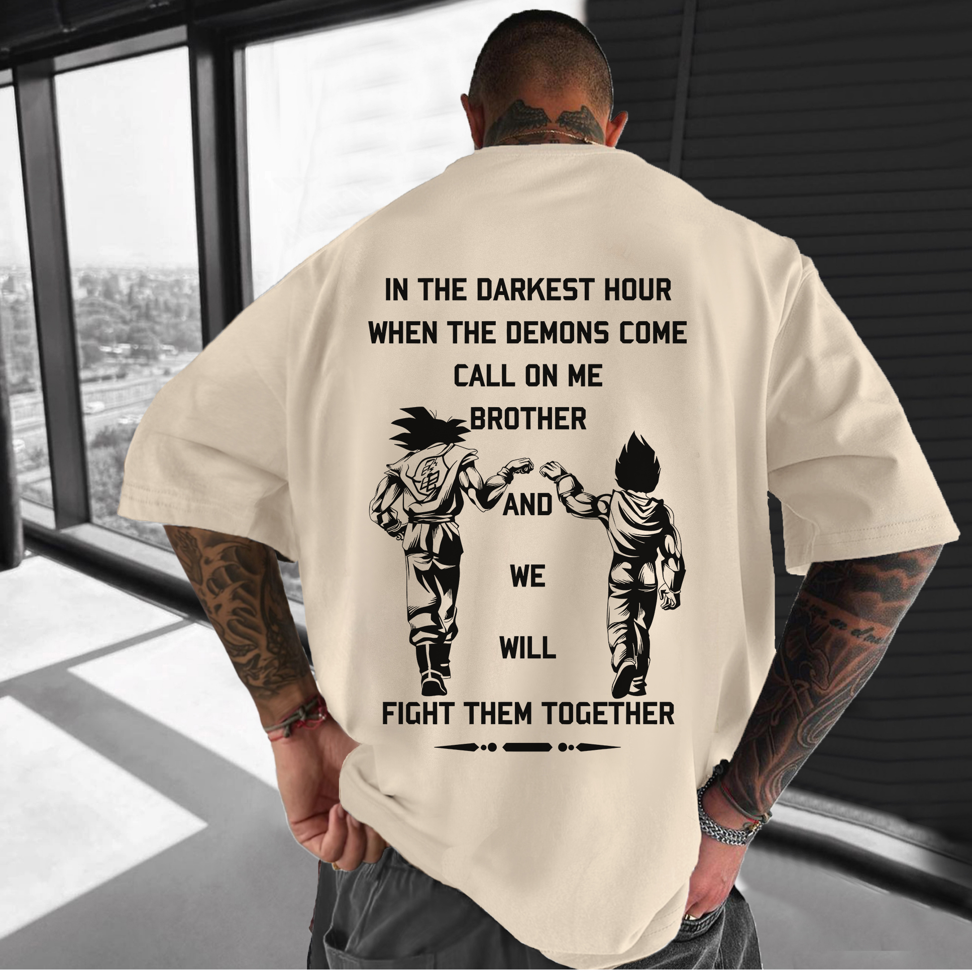 Oversized Dragon Ball anime graphic design printed T-shirt