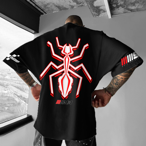 Unisex Oversized Motorcycle Print T-Shirt