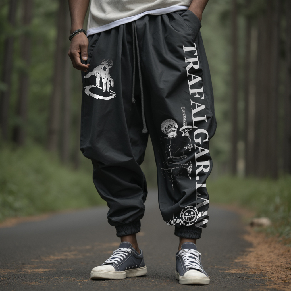 Men's Casual Anime One Piece Print Pencil Pants-Teegamechanger