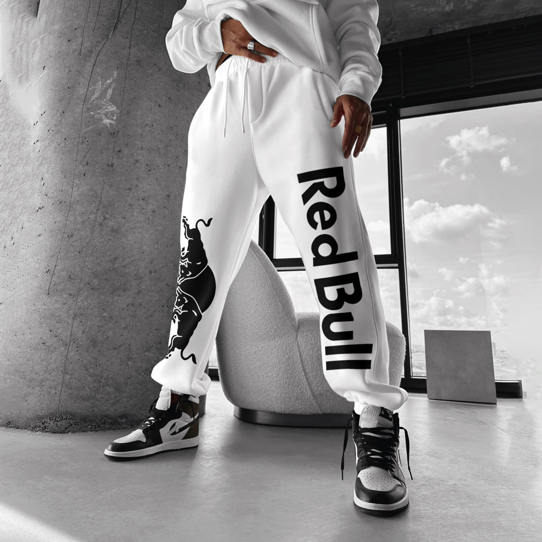 Fashionable Casual Energy Drink Print Men's Sweatpants