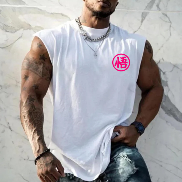 Casual Fitness Anime DB Goku Printed Tank Top