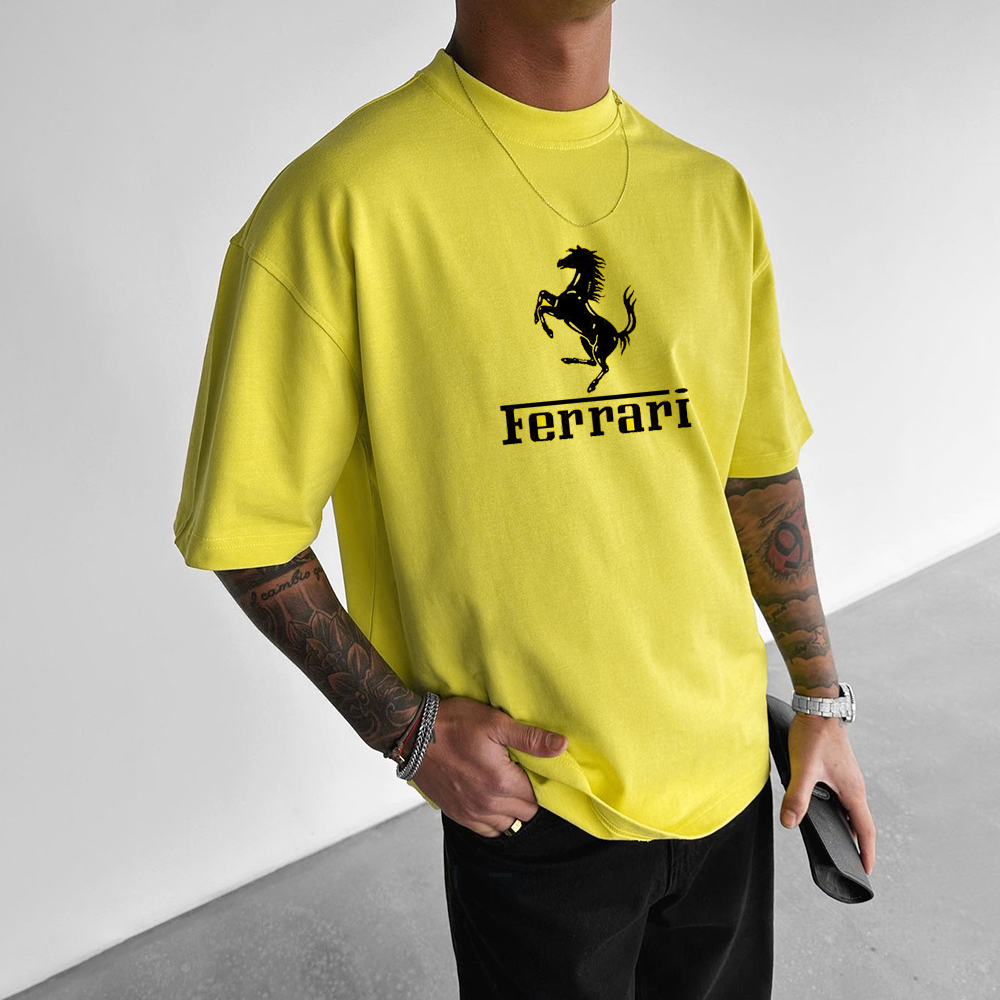 Men's Car Print Casual Short Sleeve T-Shirt