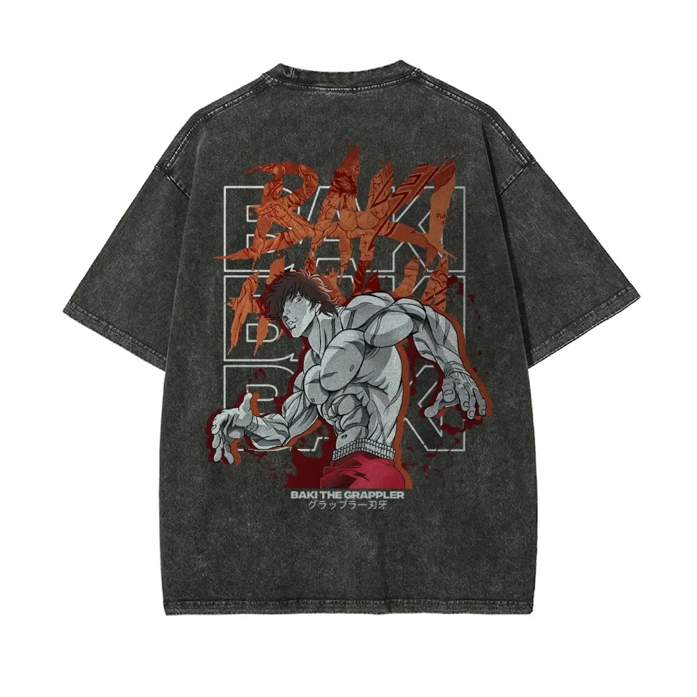 Vintage Washed Tee丨Baki the Grappler