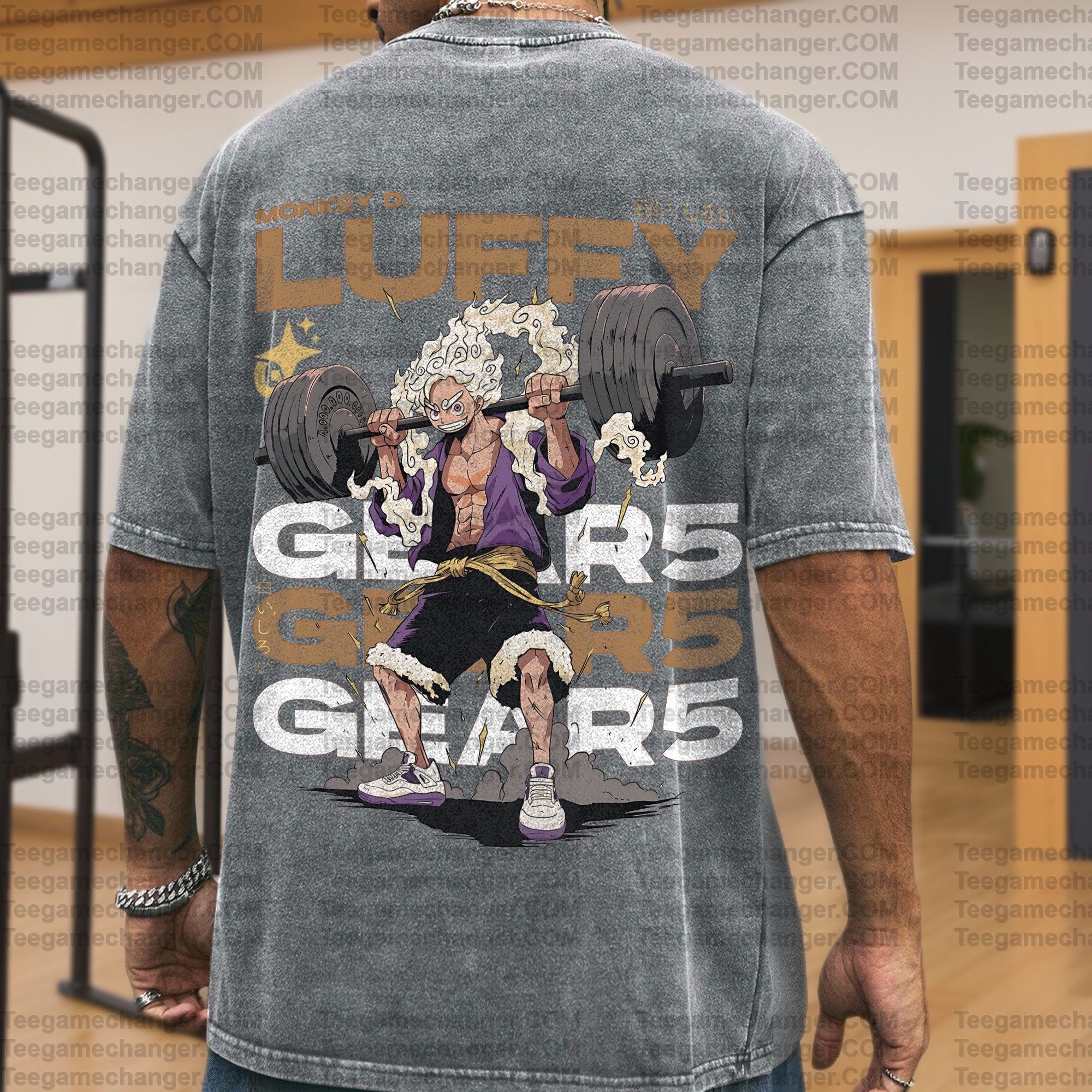 Vintage 3D Direct Inkjet Printed Washed Unisex T-Shirt