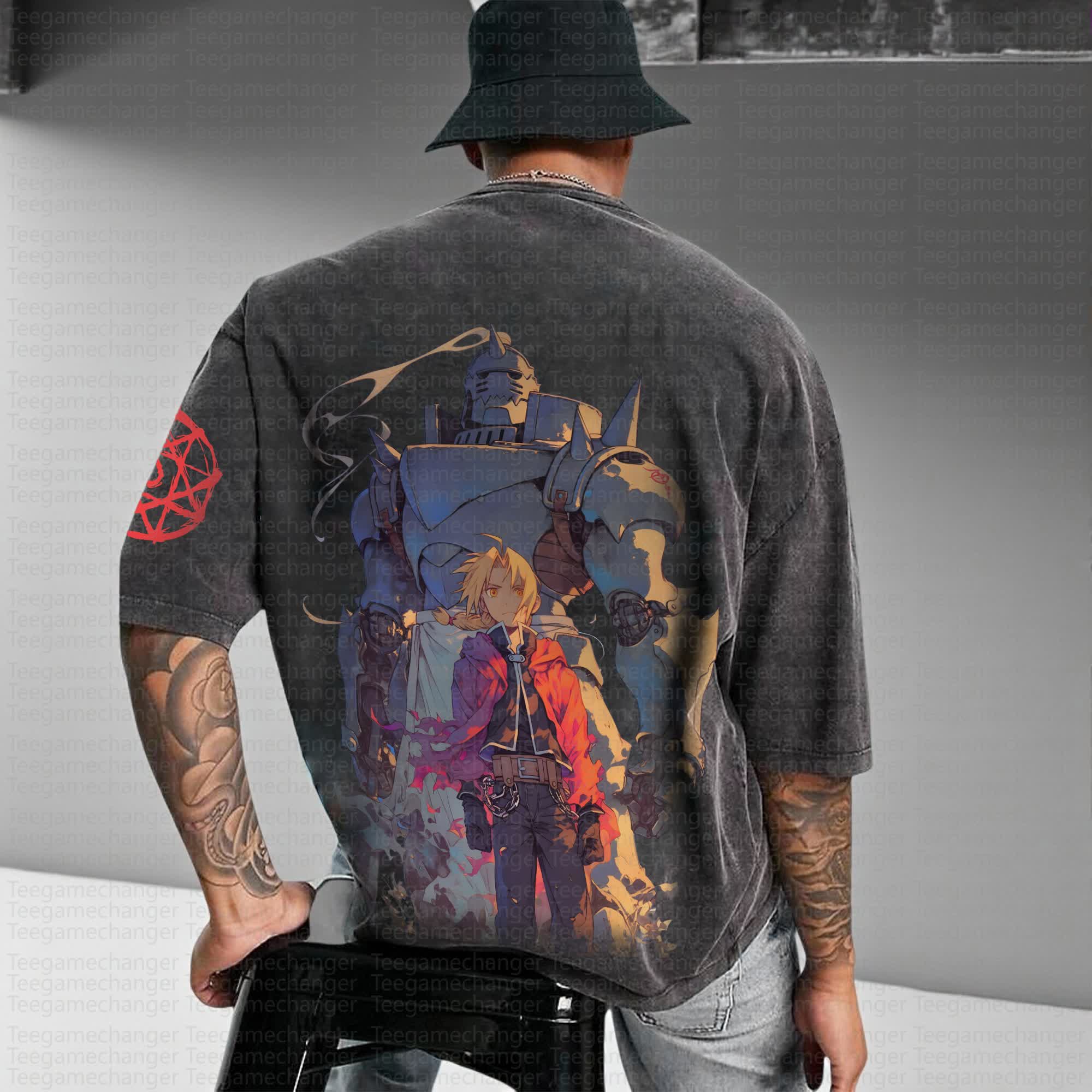 Unisex Anime Inspired Vintage Washed T-Shirt丨Fullmetal Alchemist