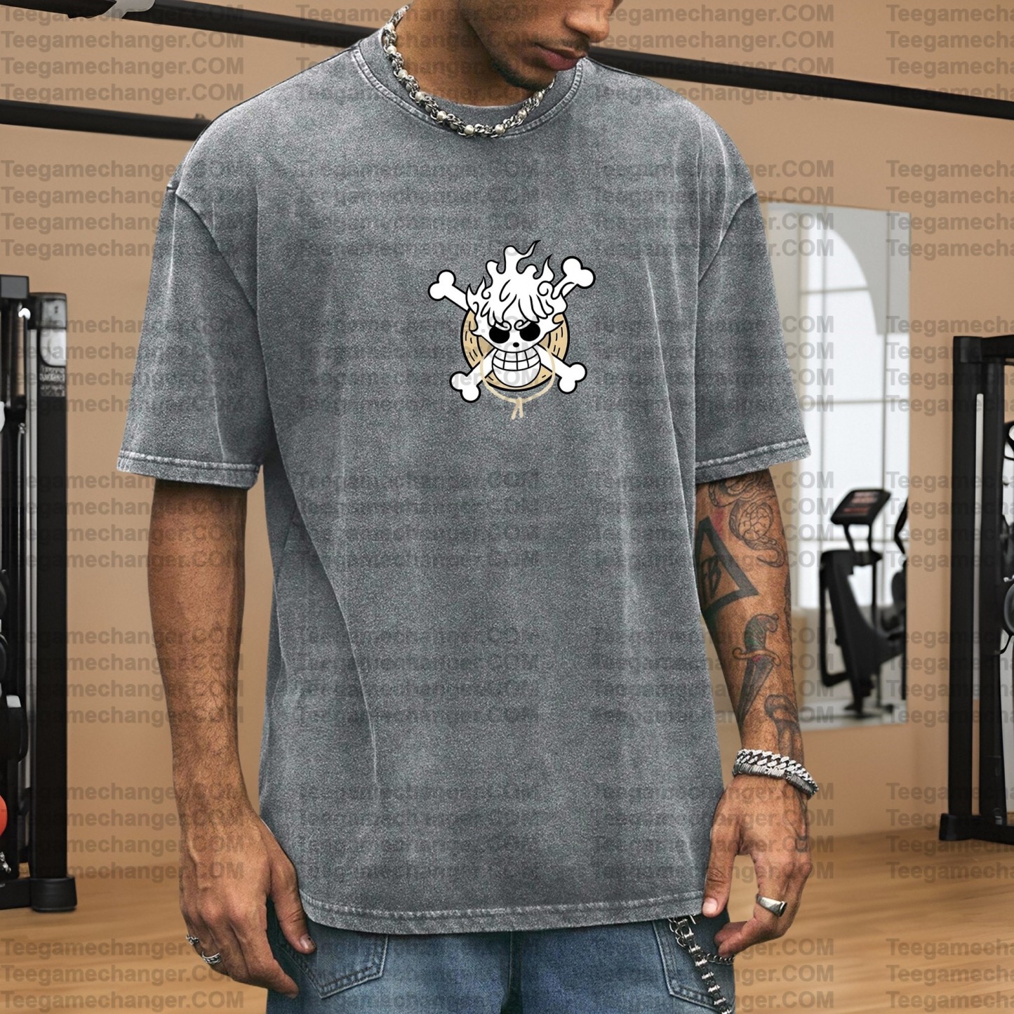 Vintage 3D Direct Inkjet Printed Washed Unisex T-Shirt