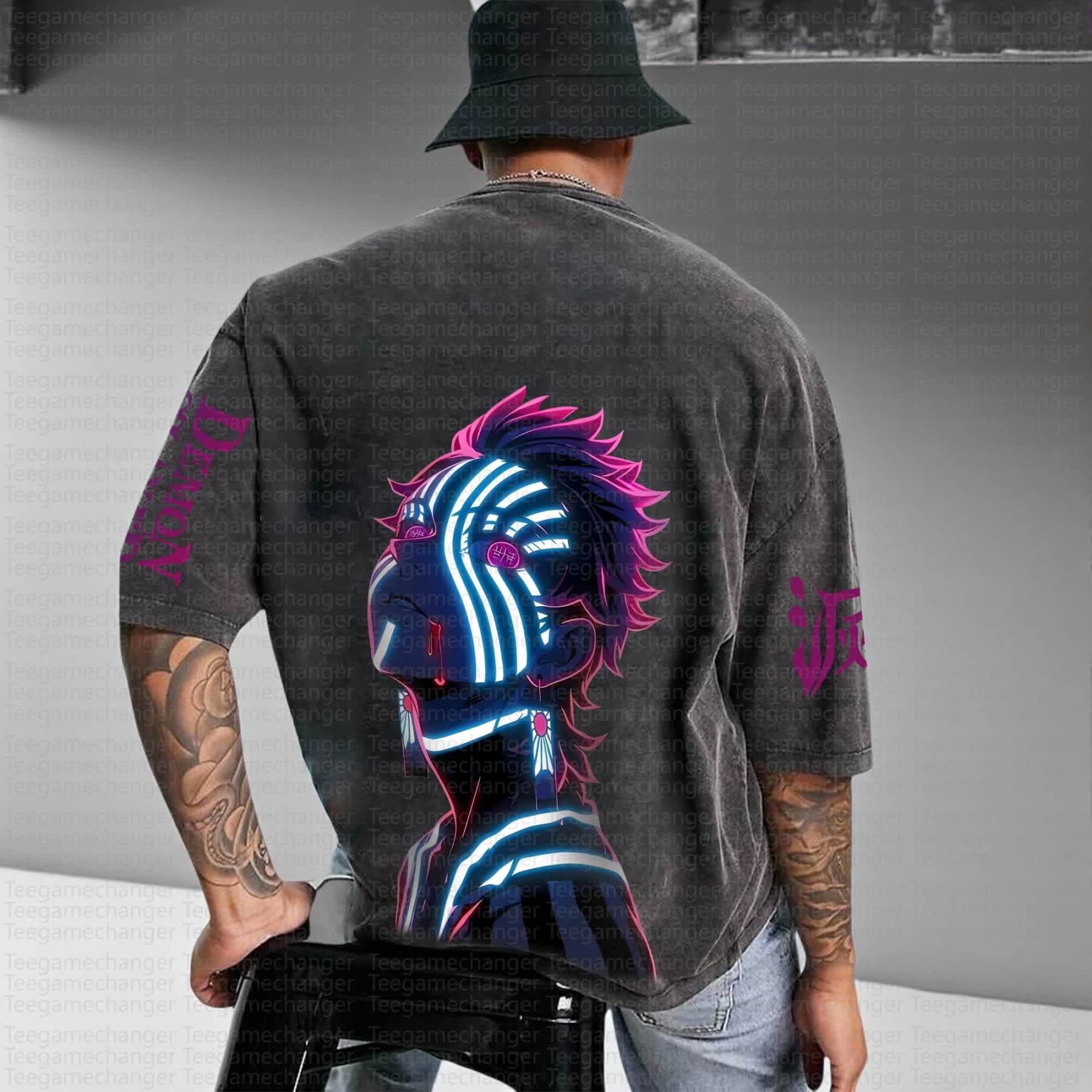 Unisex Anime Inspired Vintage T-Shirt丨Demon Slayer X Pokémon