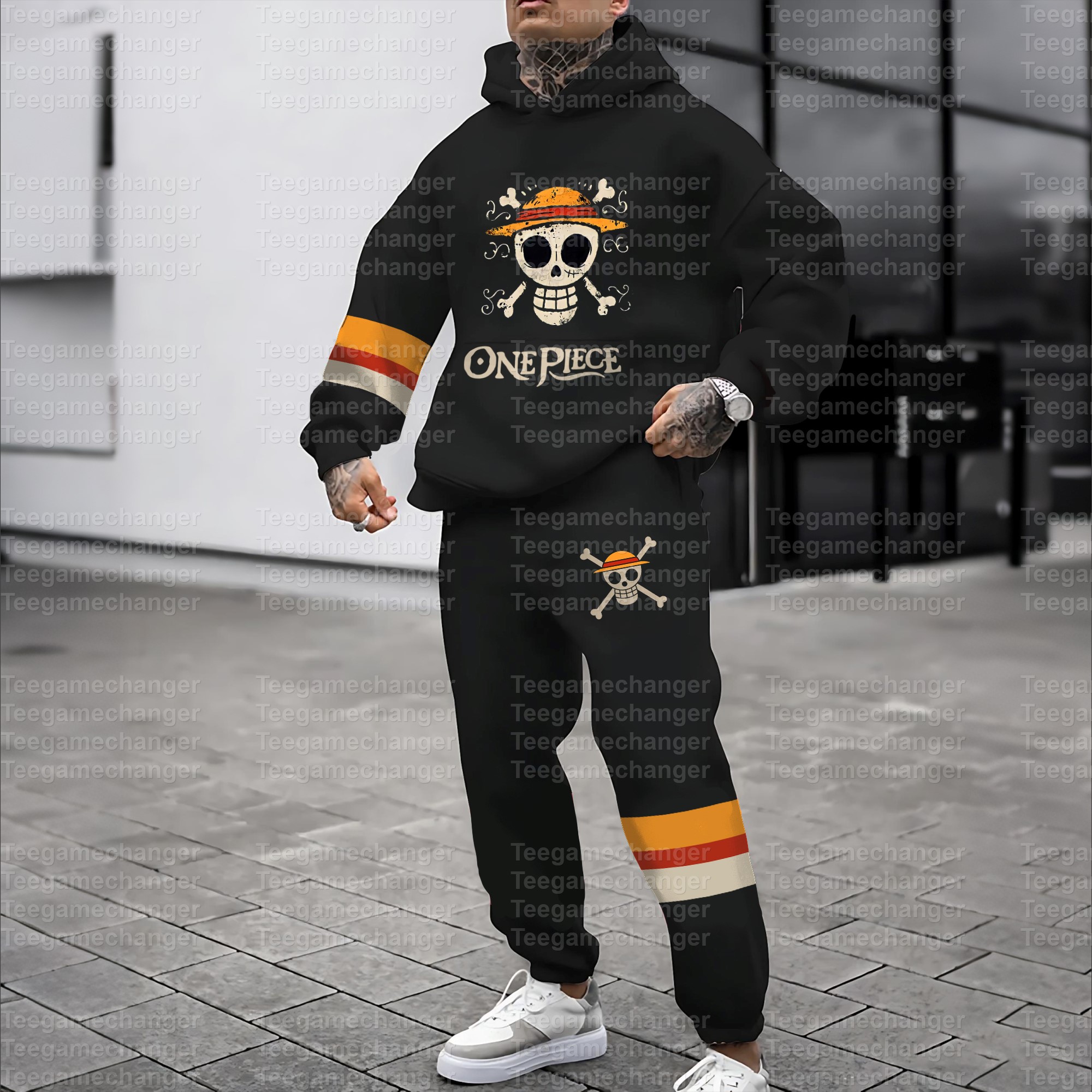 3D Printed Pullover Hoodie And Sweatpant 2pcs Tracksuits