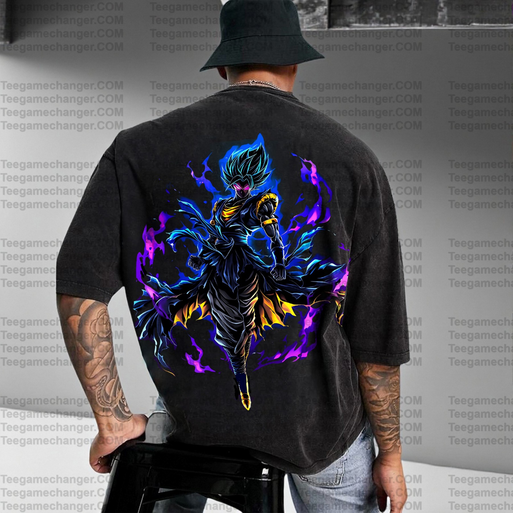 Unisex Anime Inspired Vintage Washed T-Shirt