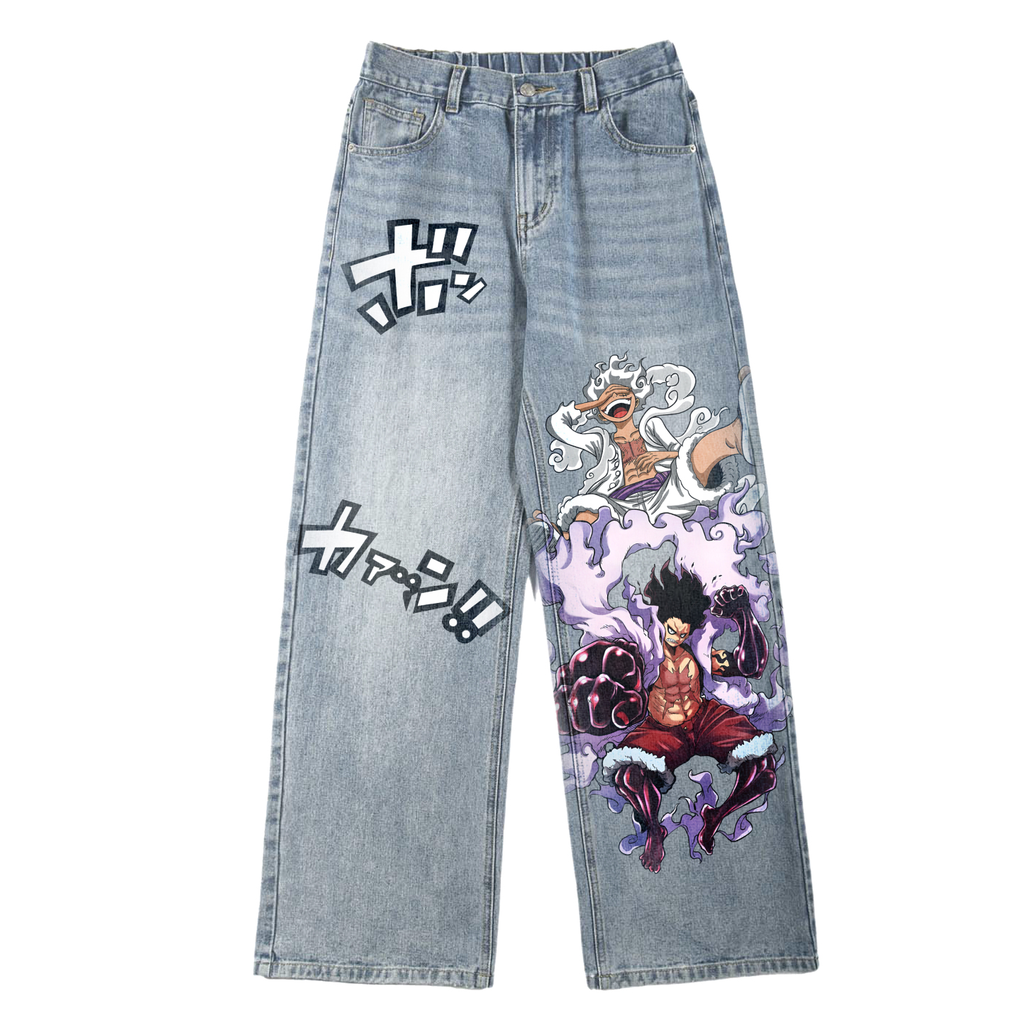 Unisex Anime Loose Straight Jeans