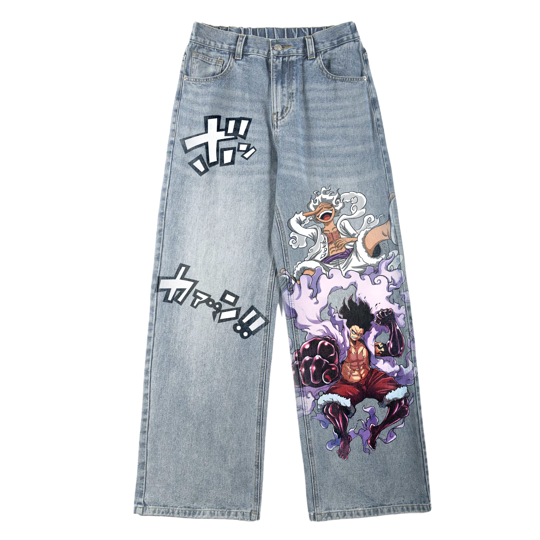 Unisex Anime Loose Straight Jeans