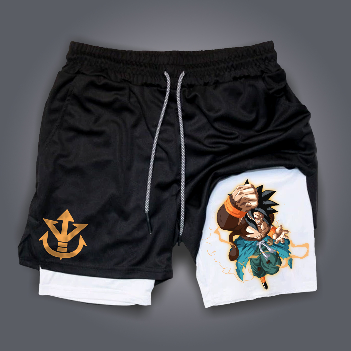 Unisex Anime Print Drawstring Dragon Ball Shorts
