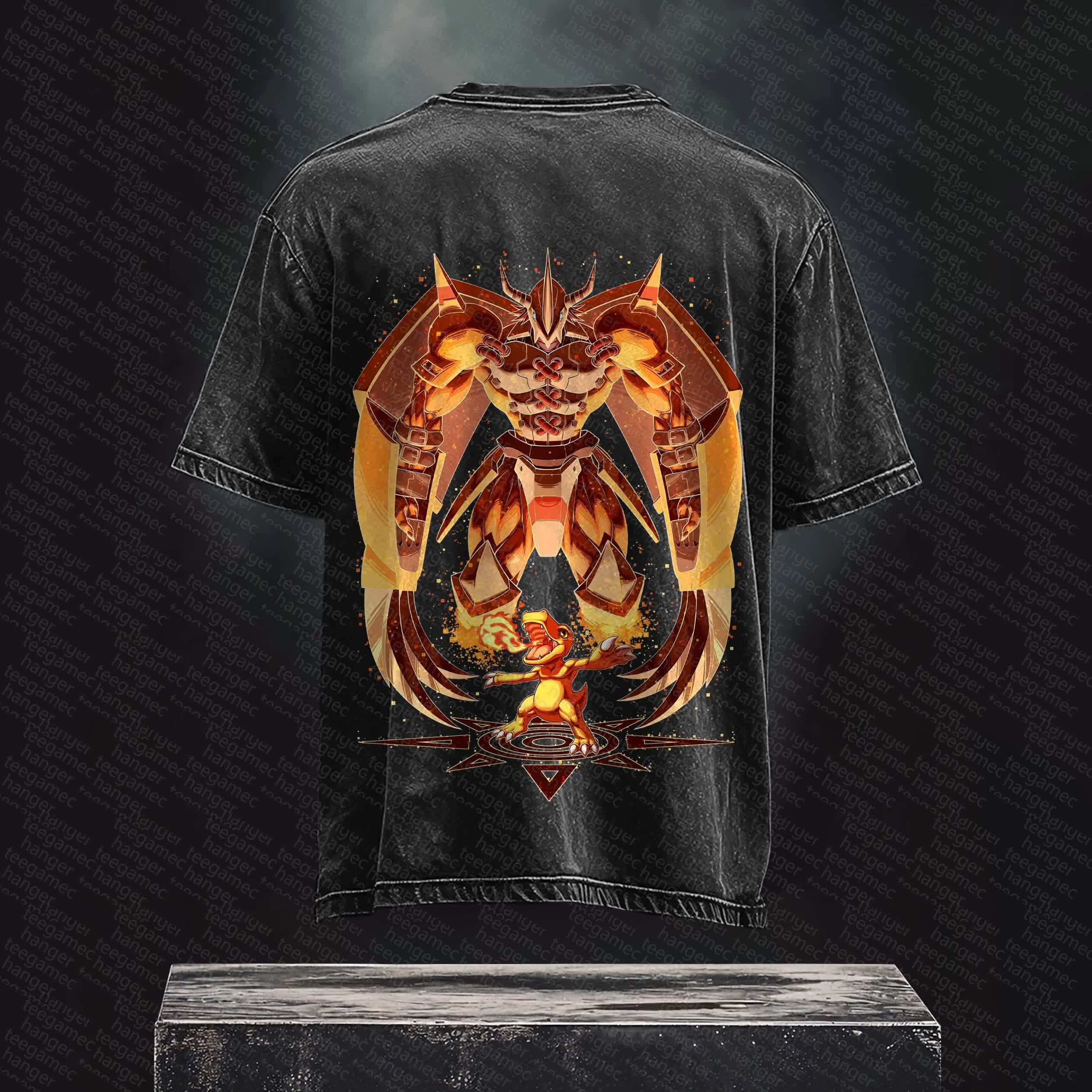 Unisex Anime Inspired Vintage Washed T-Shirt丨 Digimon