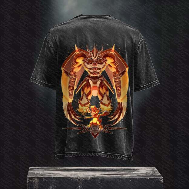 Unisex Anime Inspired Vintage Washed T-Shirt丨 Digimon