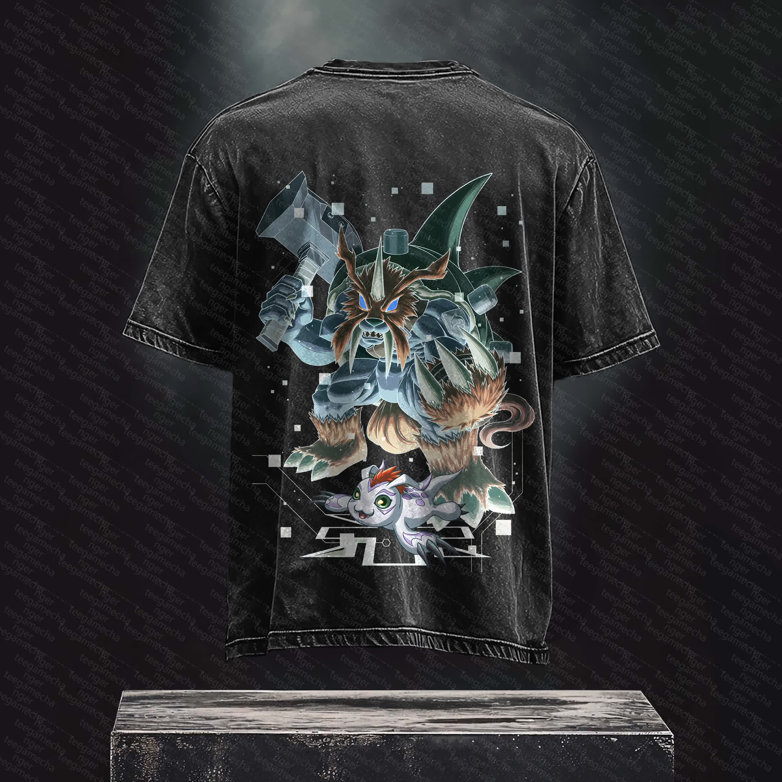 Unisex Anime Inspired Vintage Washed T-Shirt丨 Digimon