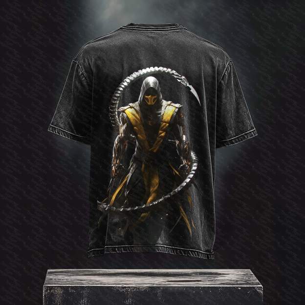 Unisex Anime Inspired Vintage Washed T-Shirt丨 Mortal Kombat