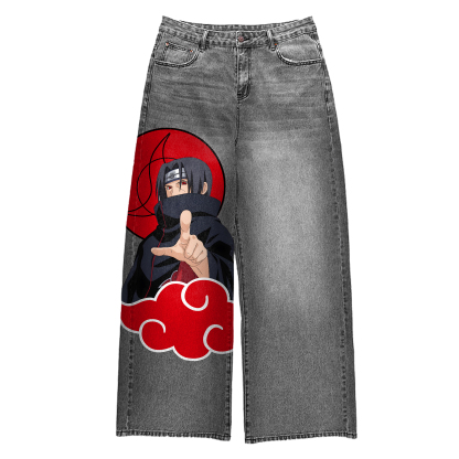 Unisex Anime Loose Straight Jeans