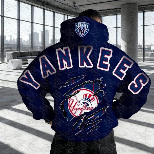 Unisex "New York Yankees" Graphic Streetwear Vintage Plush Hoodie