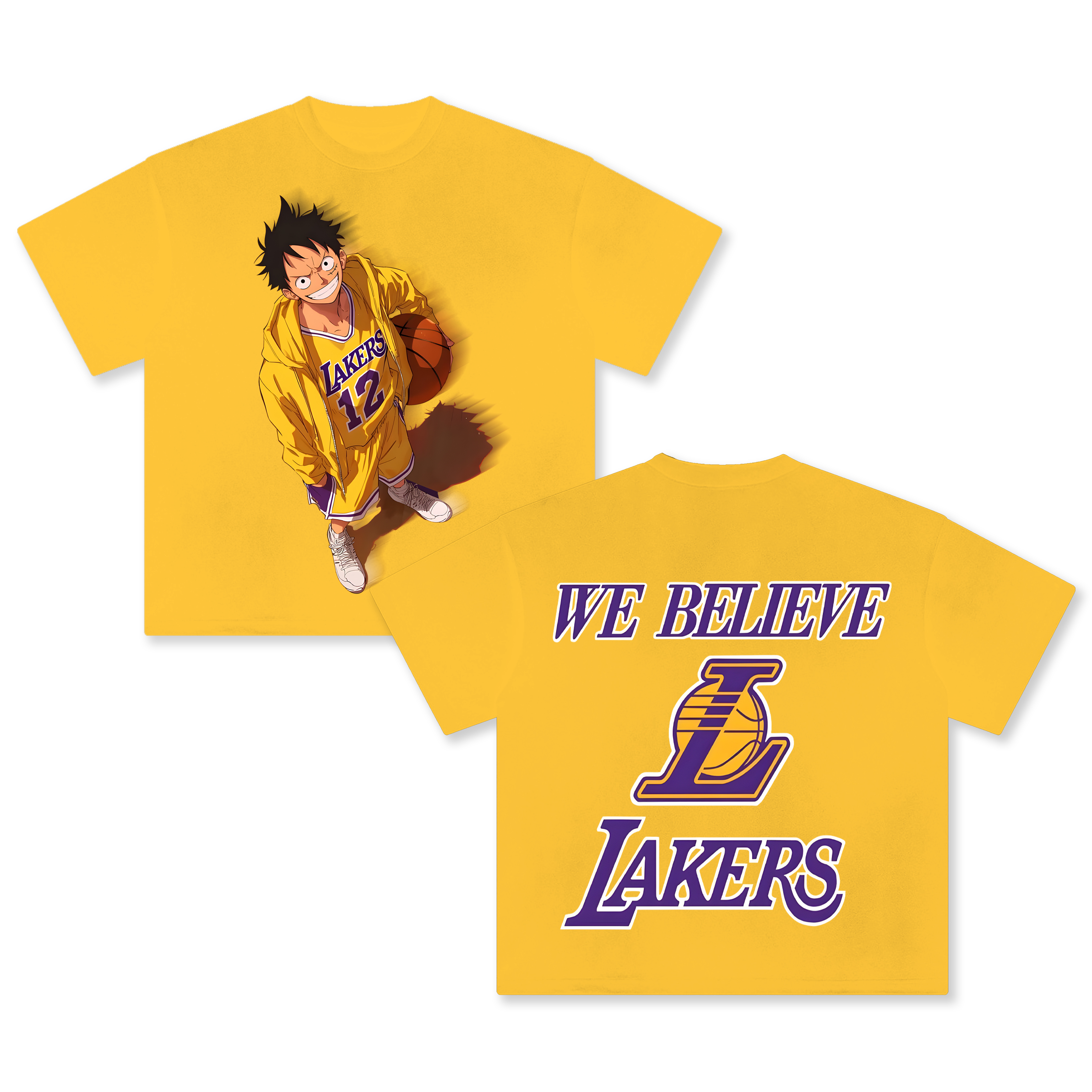 Unisex Vintage Tee丨 Lakers X One Piece Tee