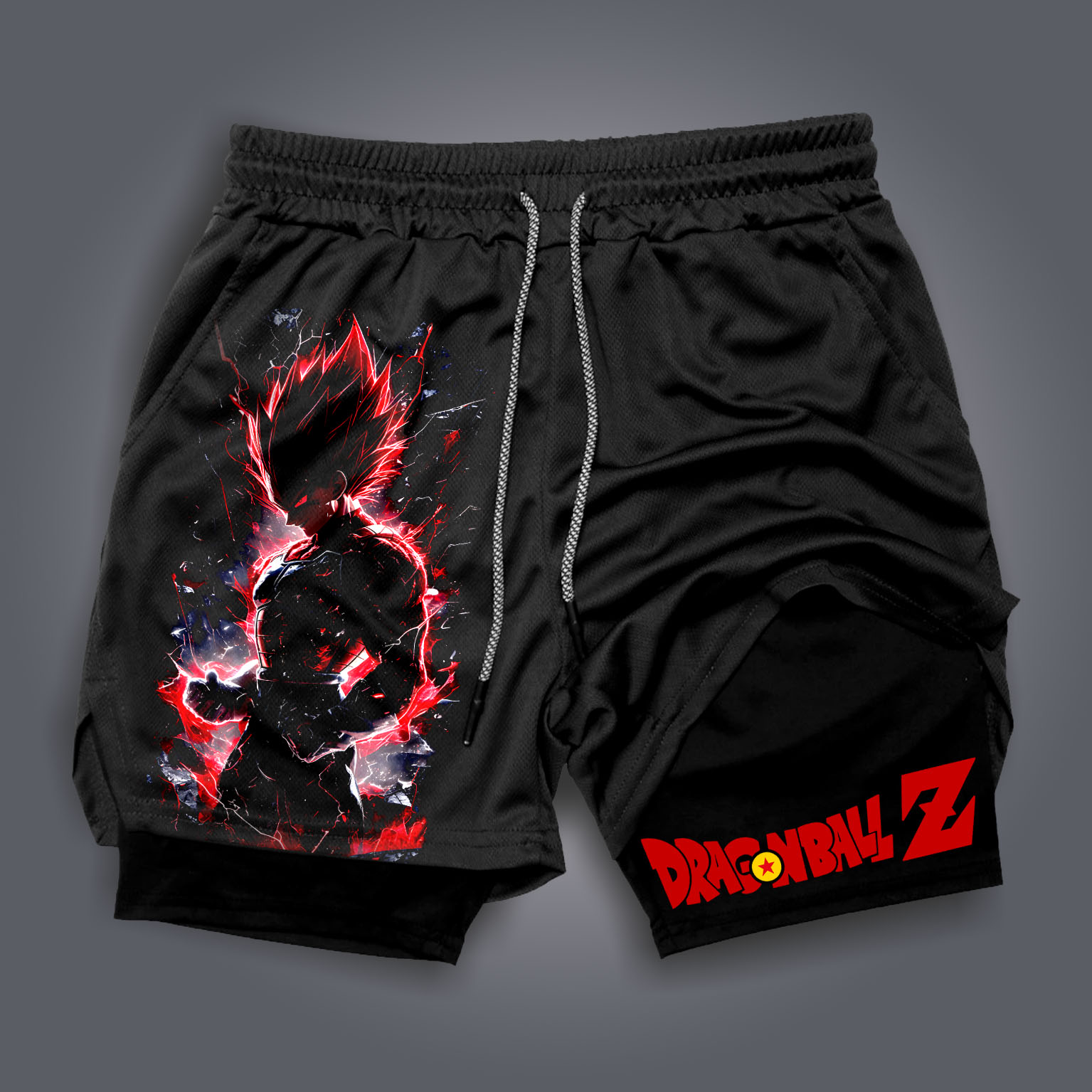 Unisex Anime Print Drawstring Dragon Ball Shorts