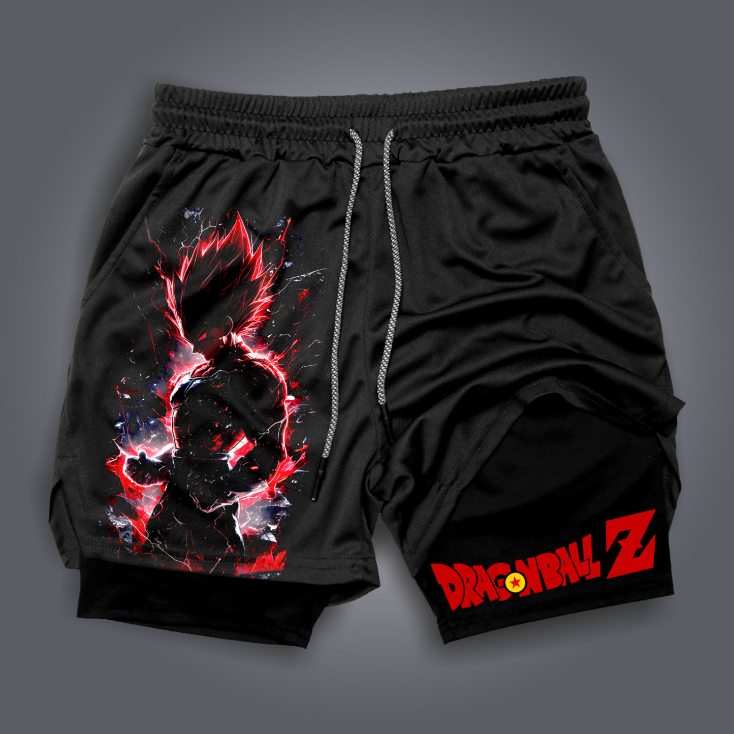 Unisex Anime Print Drawstring Dragon Ball Shorts