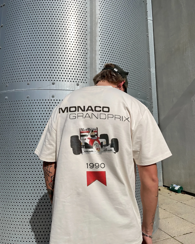 Casual Retro Street Car Printed Short Sleeve Crew Neck T-Shirt 225