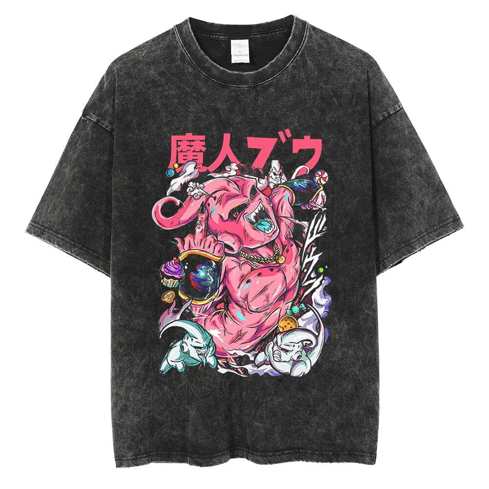 Anime [Dragon Ball] Character Pattern Printed Washed Tee