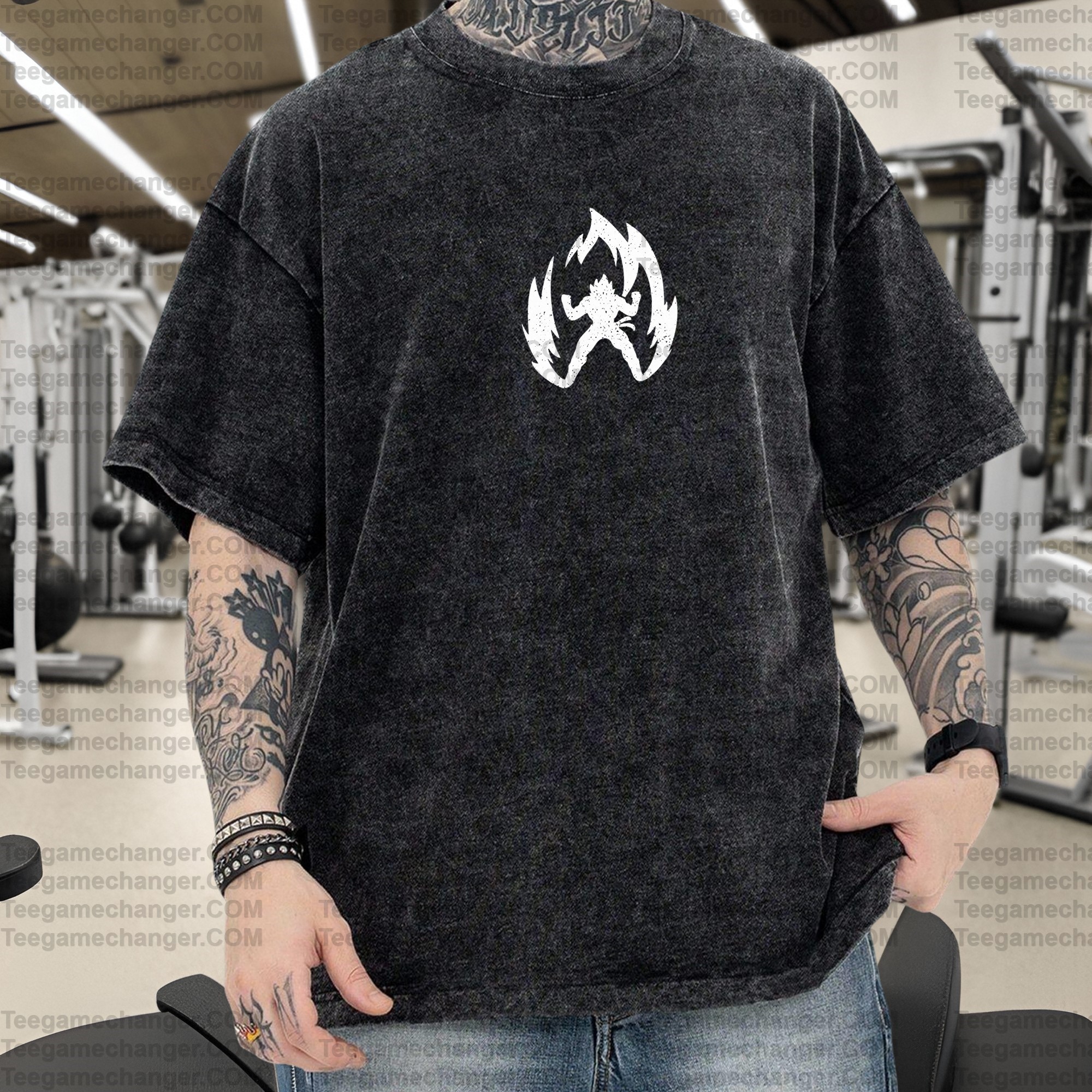 Vintage 3D Direct Inkjet Printed Washed Unisex T-Shirt