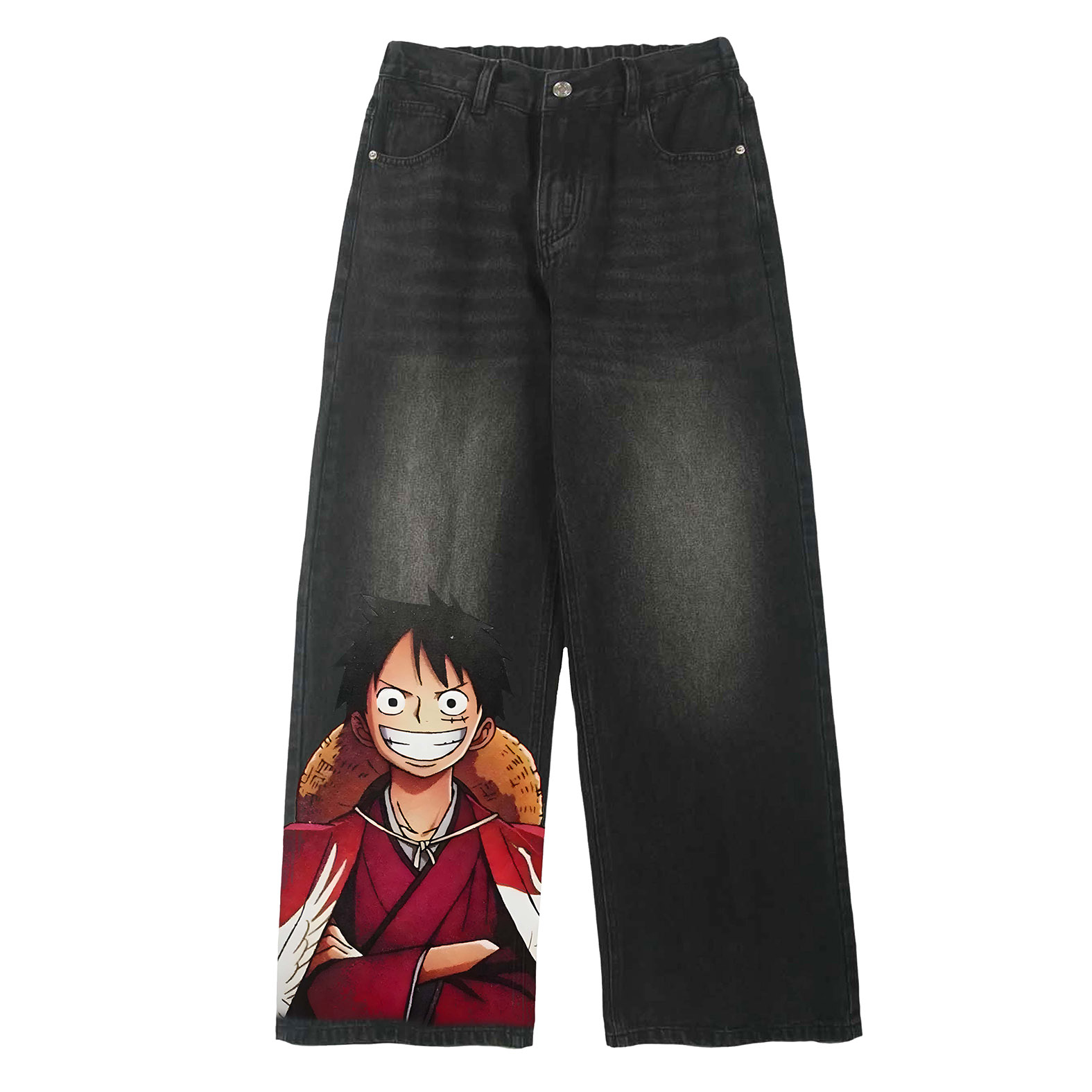 Unisex Anime Loose Straight Jeans