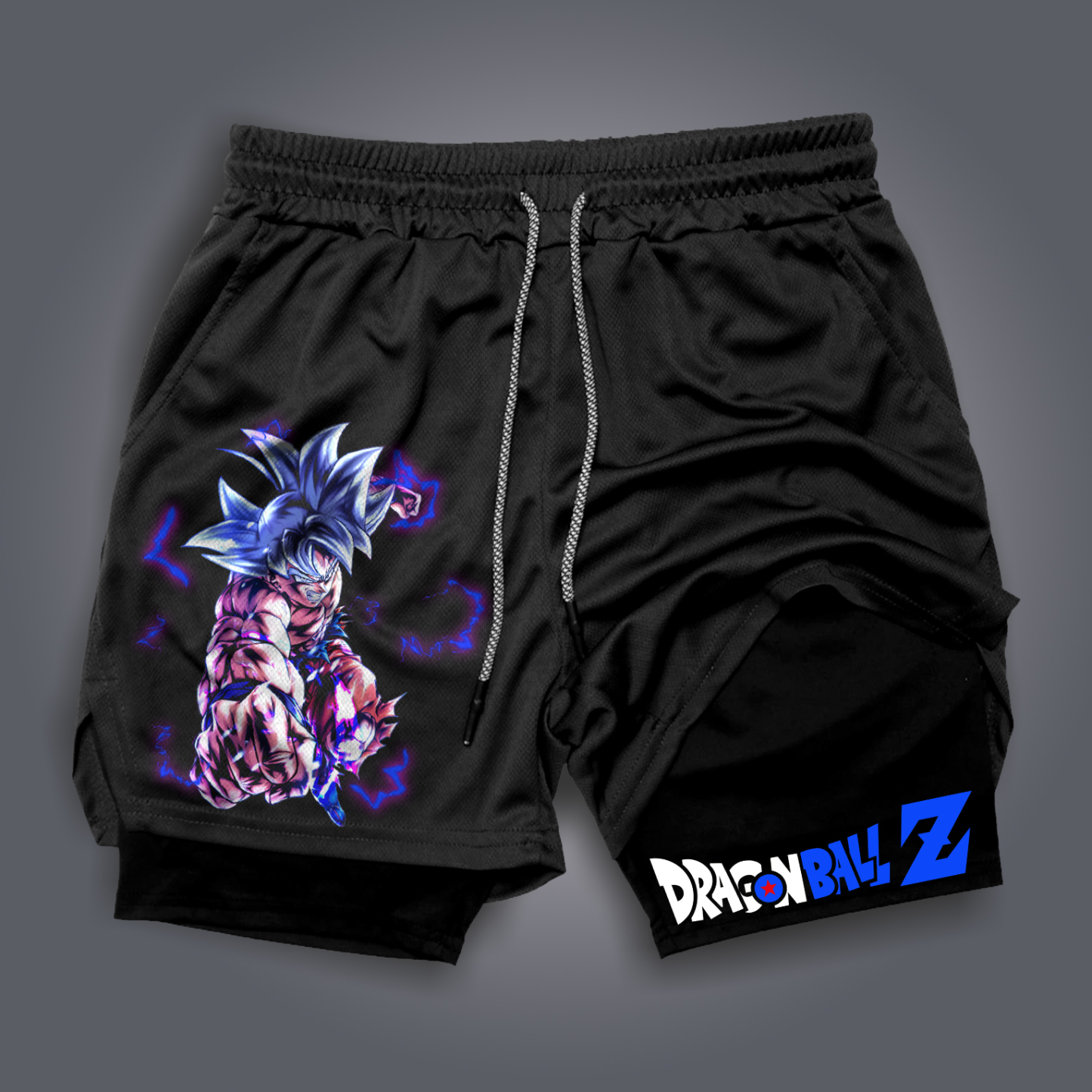 Unisex Anime Print Drawstring Dragon Ball Shorts