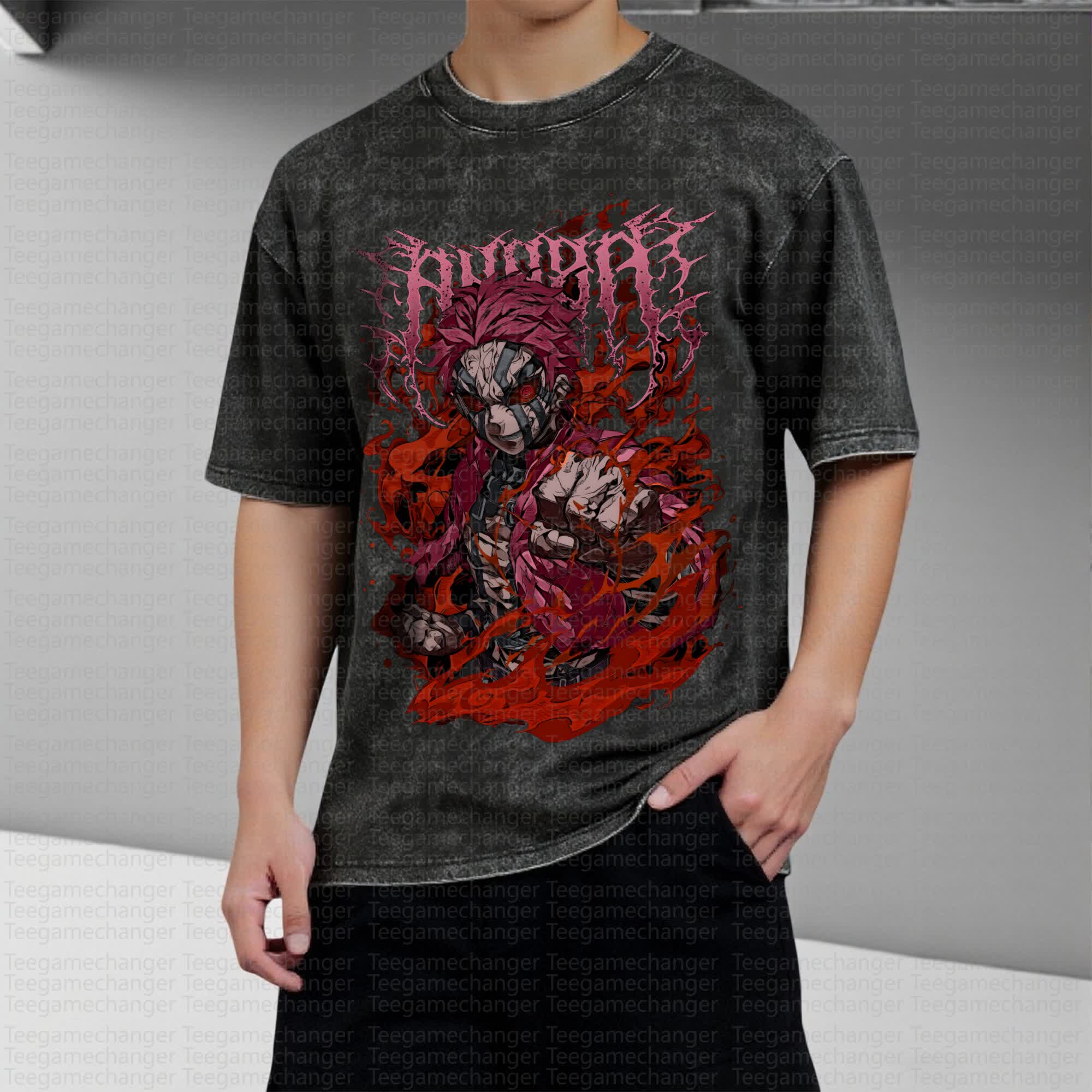Unisex Anime Inspired Vintage Washed T-Shirt丨Demon Slayer