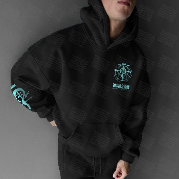 Unisex “Fullmetal Alchemist” Anime Graphic Streetwear Vintage Hoodie