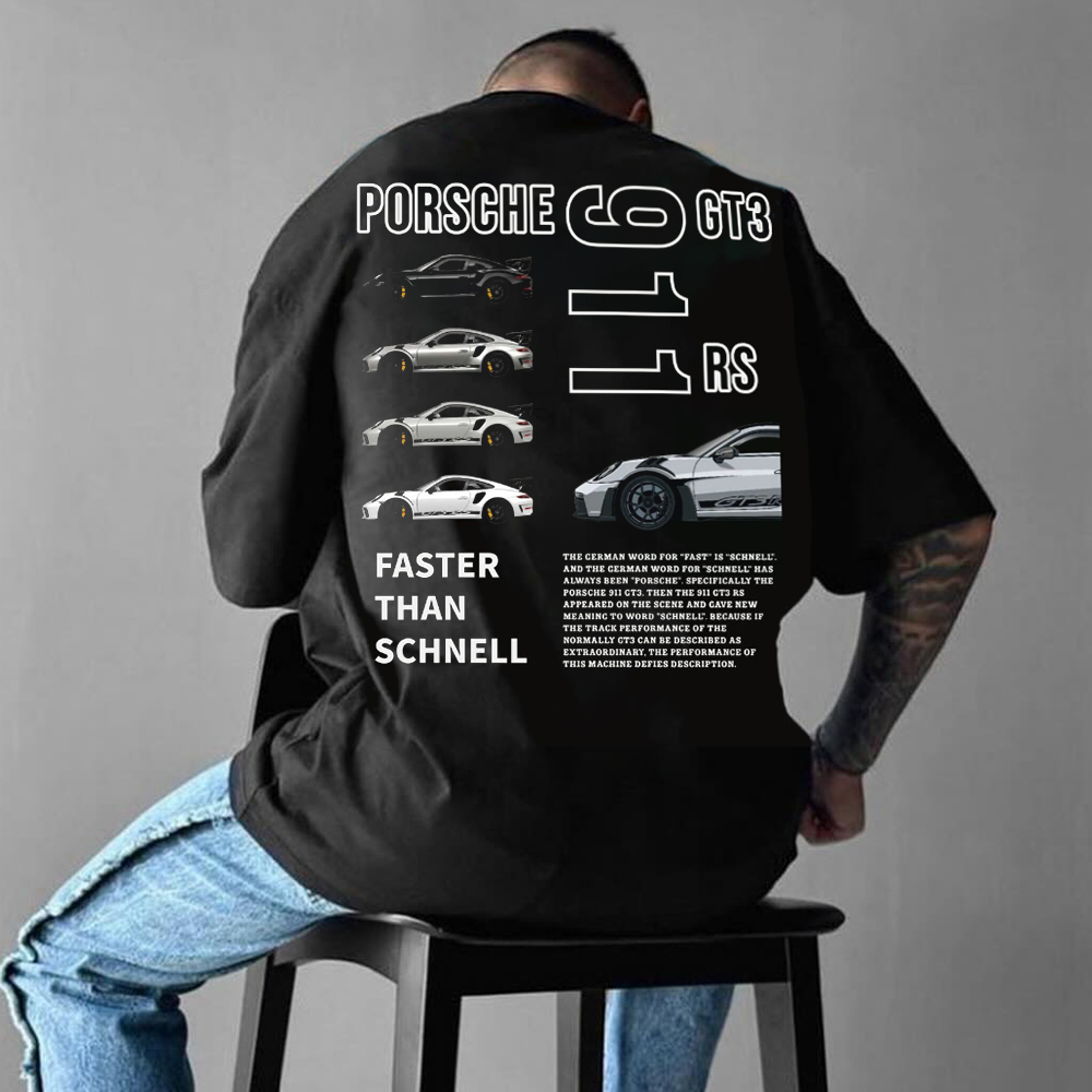 Oversized Unisex Racing Print Casual Tee
