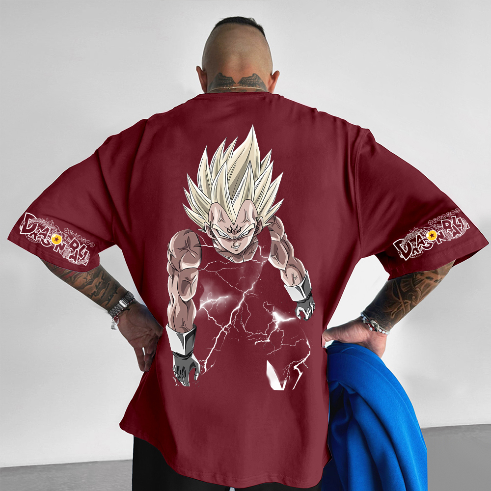 Unisex Oversized DB Anime Vegeta Printed T-shirt