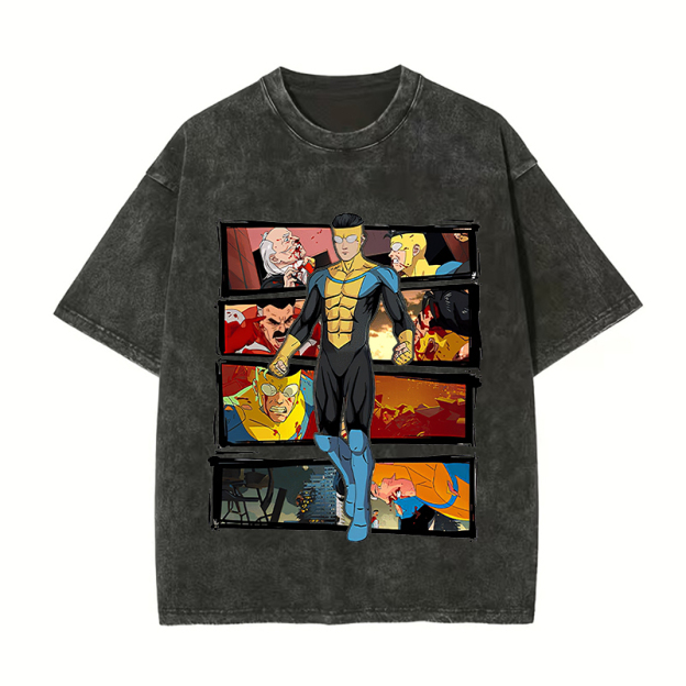 Invincible Printed Unisex Washed T-Shirt