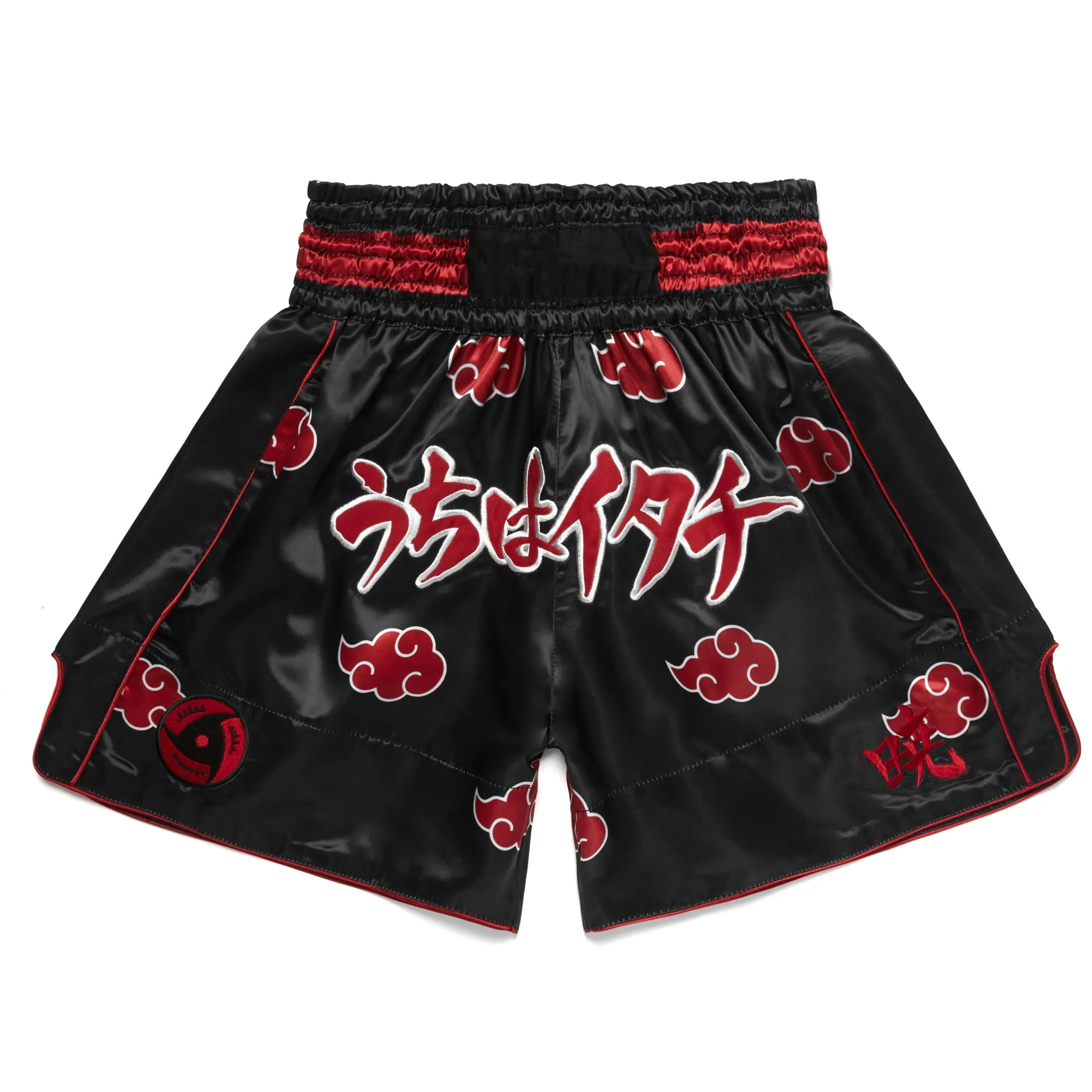 SHIPPUDEN AKATSUKI MUAY THAI SHORTS (BLACK)