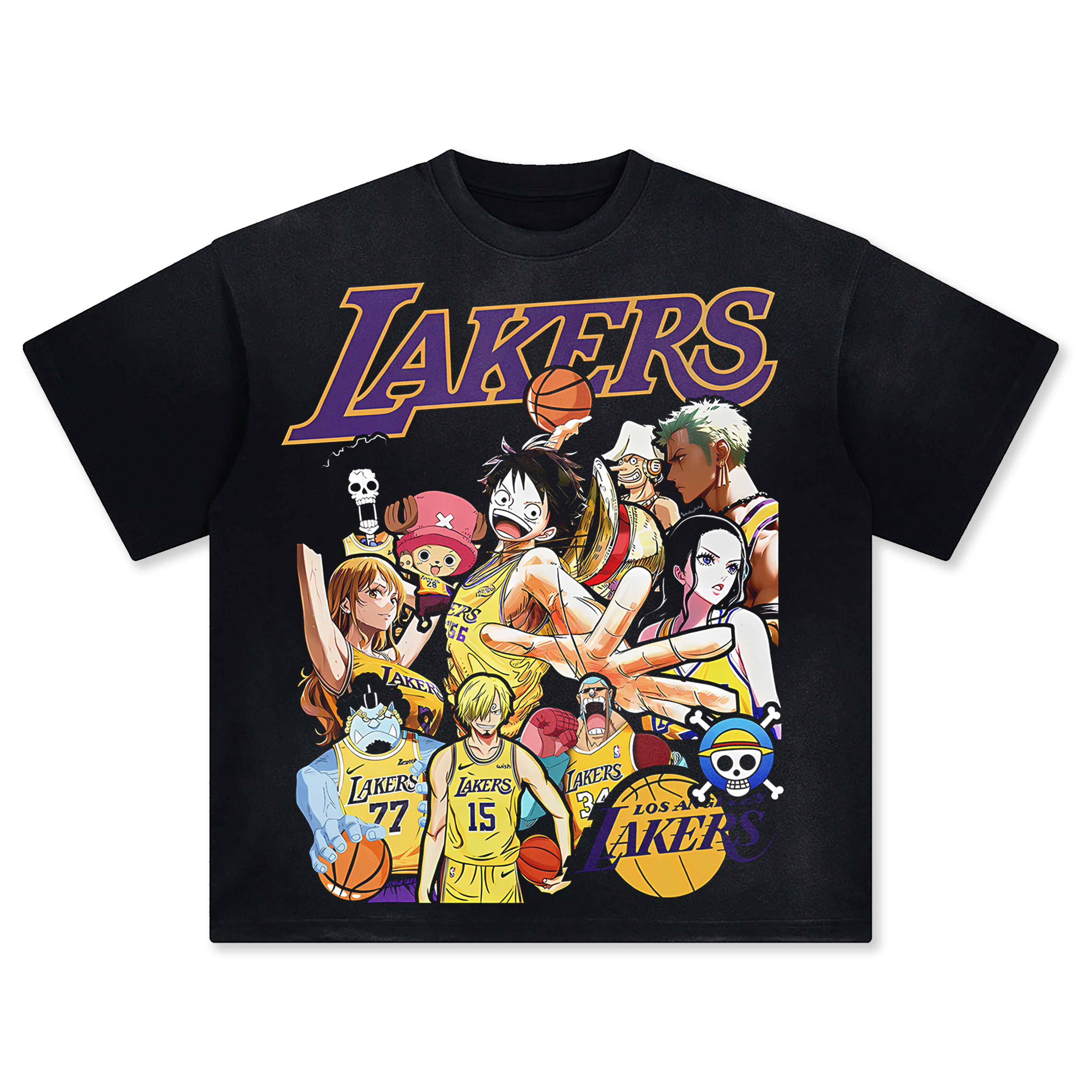 Unisex Vintage Tee丨 Lakers X One Piece Tee