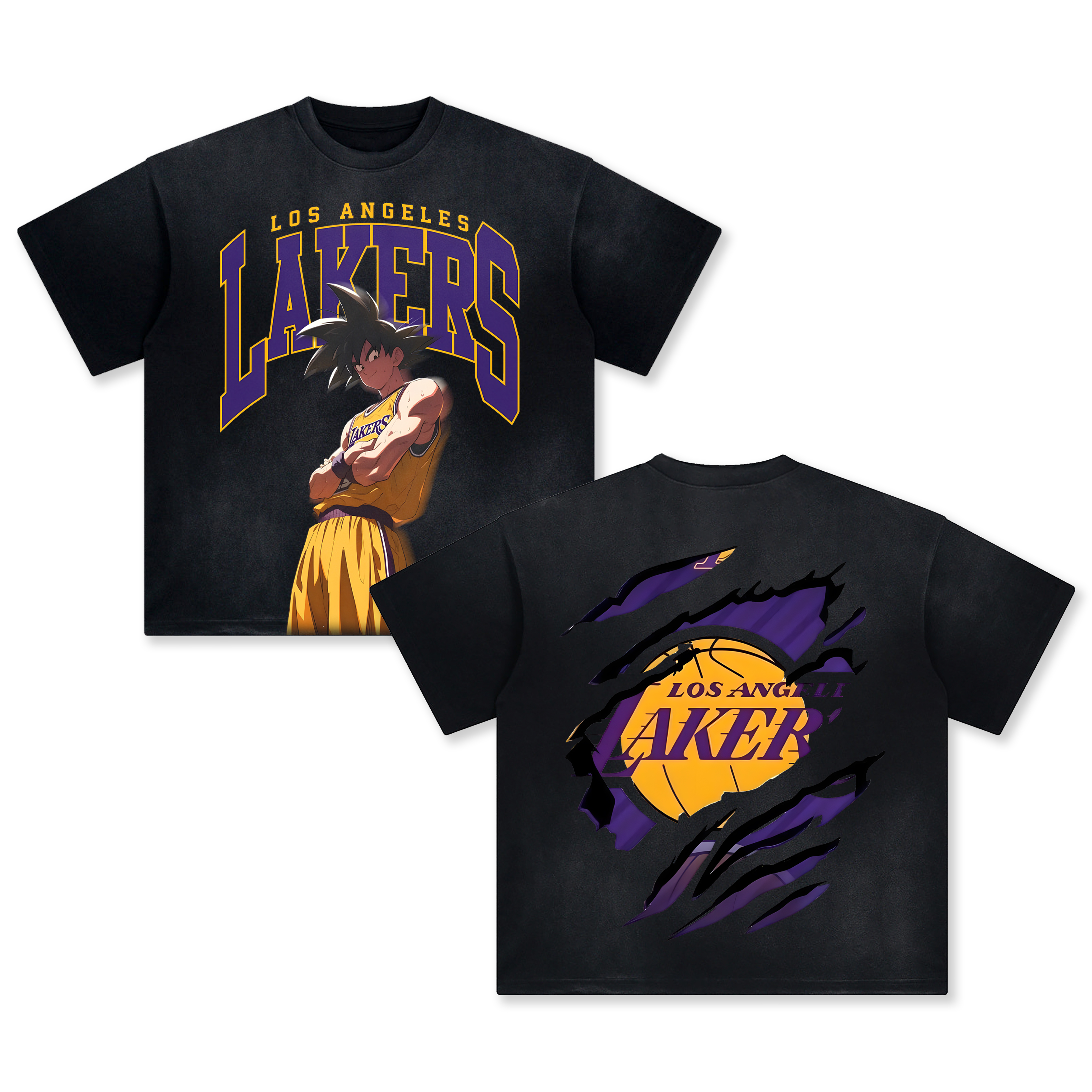 Unisex Vintage Tee丨Lakers x Dragon ball