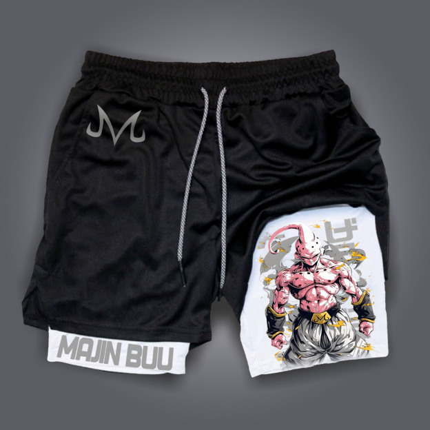 Unisex Anime Print Drawstring One Piece Shorts