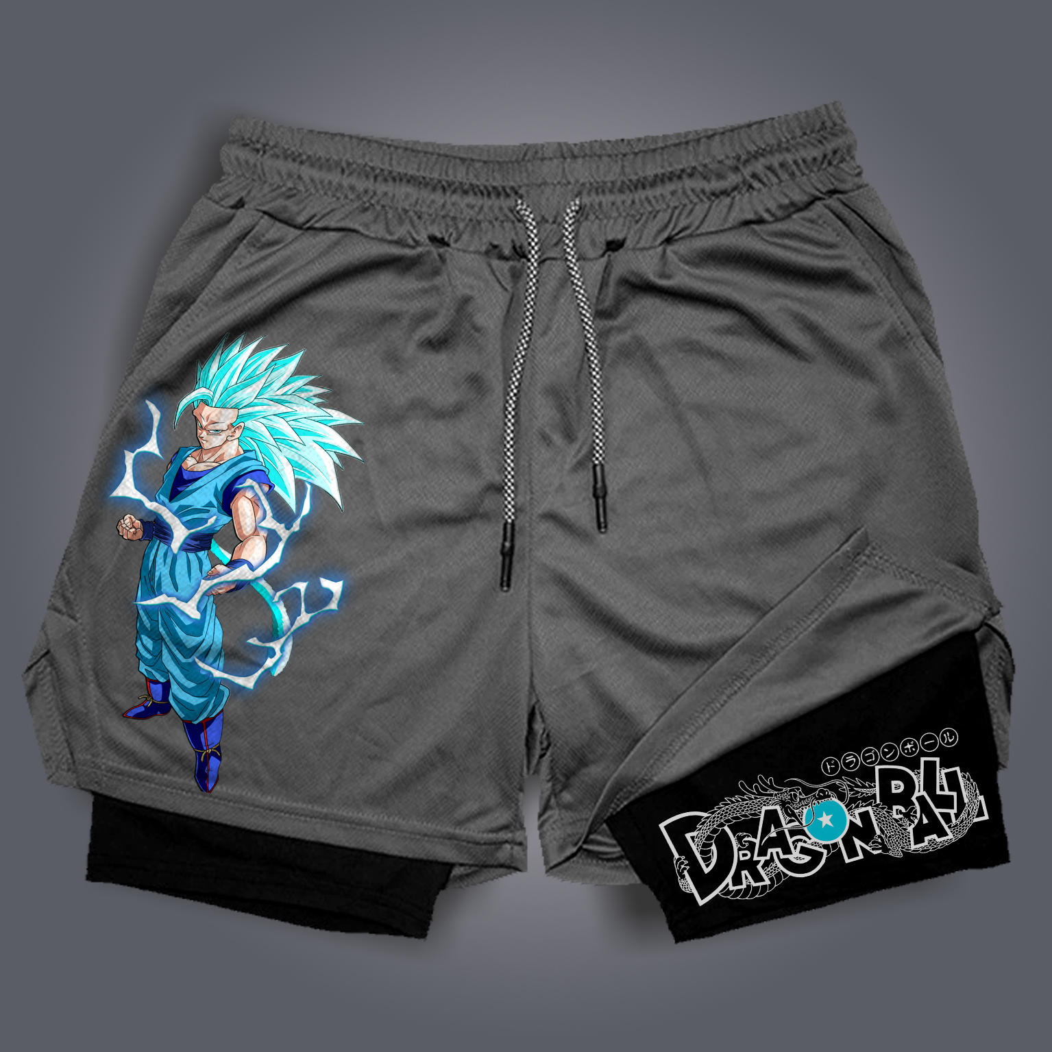 Unisex Anime Print Drawstring Dragon Ball Shorts
