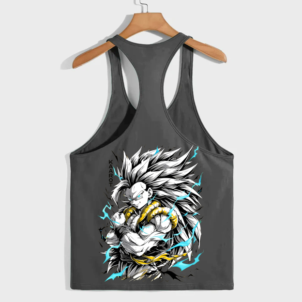 Unisex Anime Print Embroidered Casual Vest