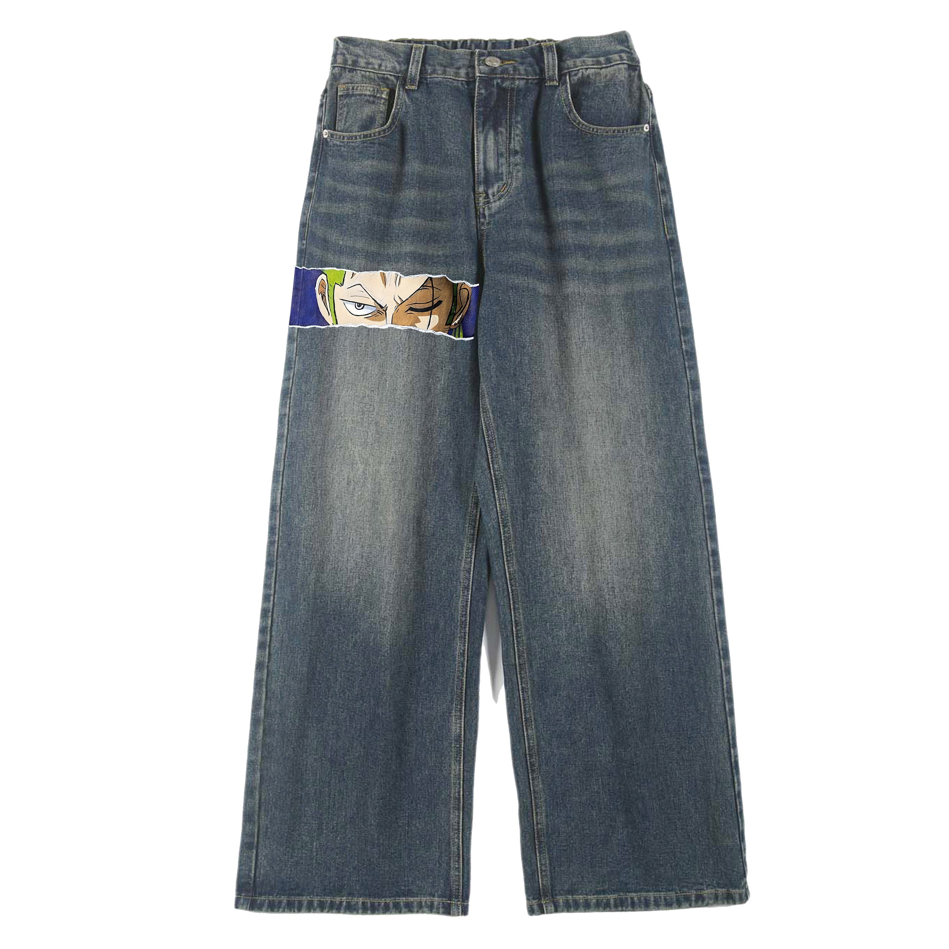 Unisex Anime Loose Straight Jeans