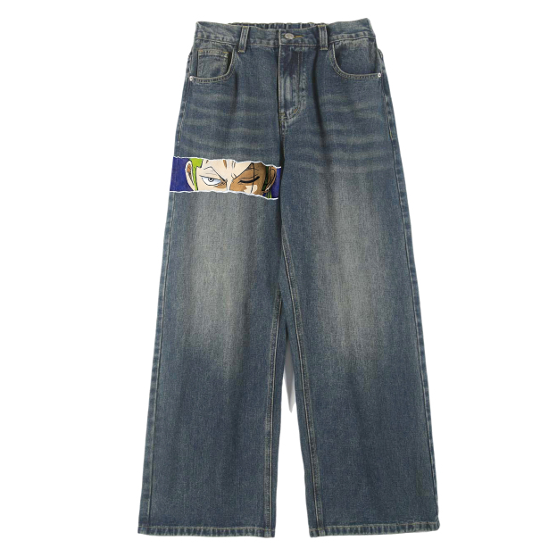 Unisex Anime Loose Straight Jeans