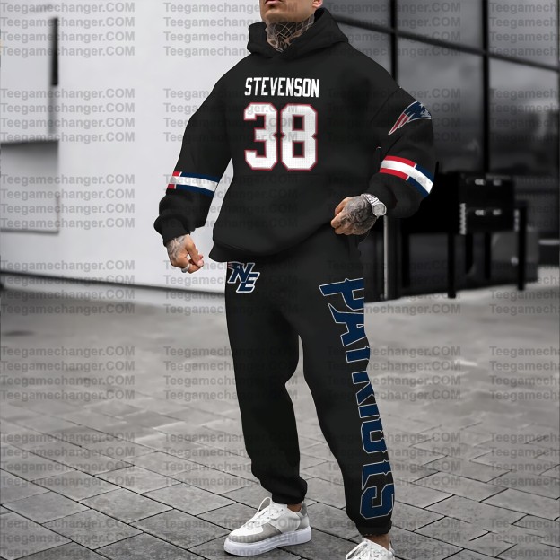 (Plus Velvet)New England Patriots 3D Printed Pullover Hoodie And Sweatpant 2pcs Tracksuits