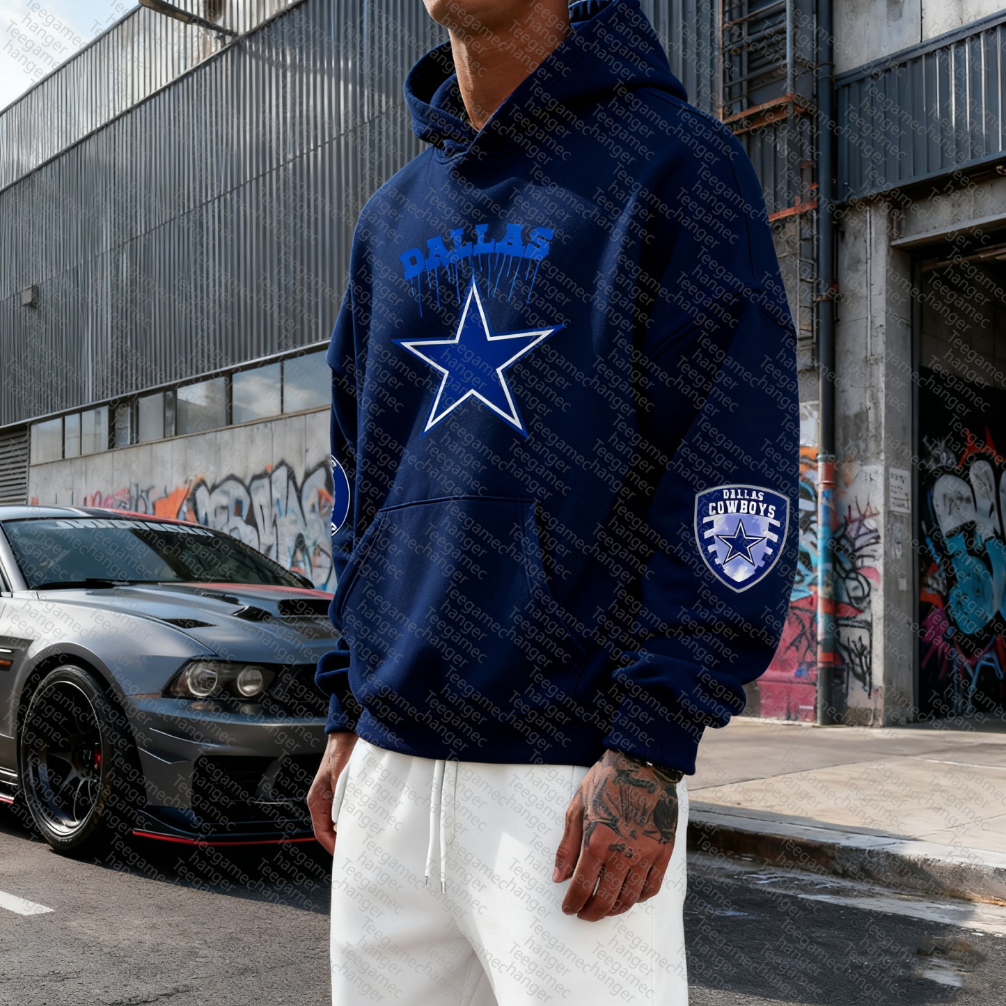 Unisex "Dallas Cowboys" Graphic Streetwear Vintage Plush Hoodie