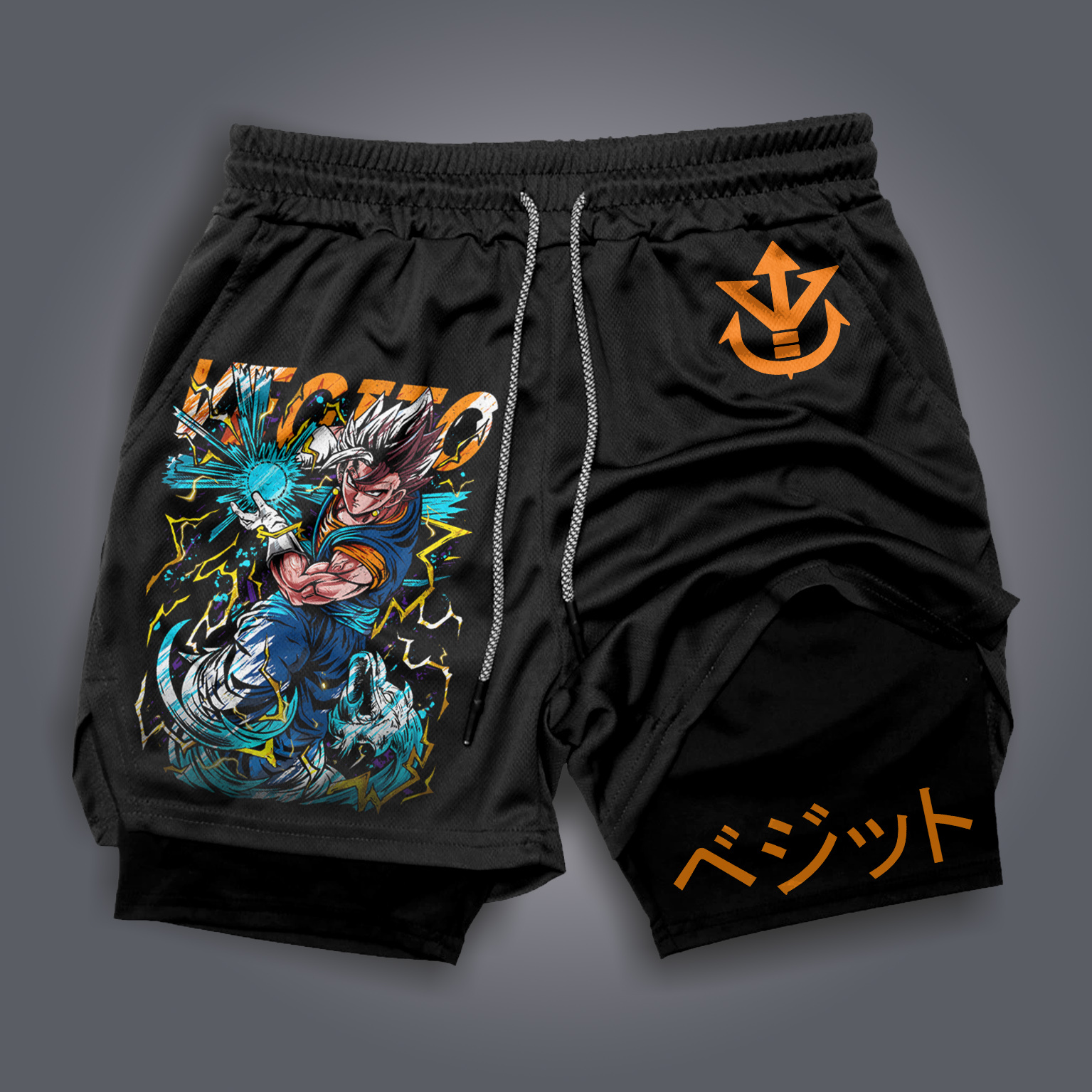 Unisex Anime Print Drawstring Dragon Ball Shorts