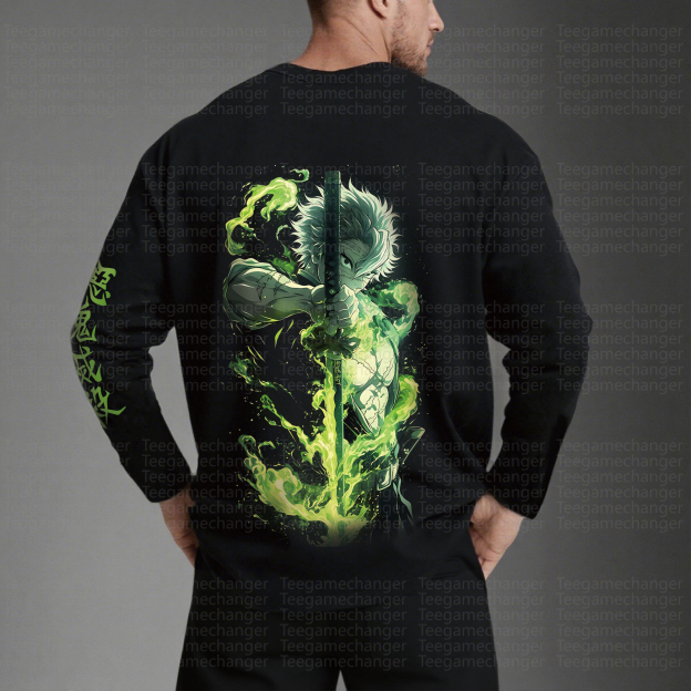 Unisex “Demon Slayer” Anime Graphic Streetwear Vintage Long-Sleeved T-shirt