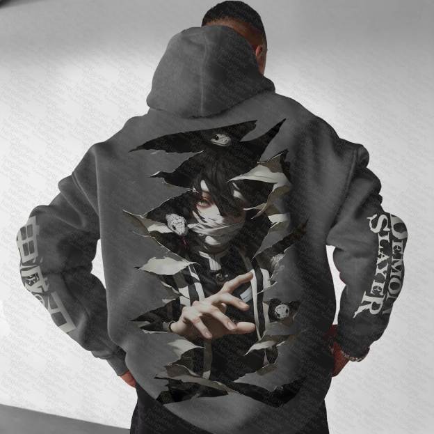 Unisex “Demon Slayer” Anime Graphic Streetwear Vintage Hoodie