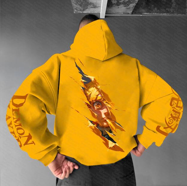 Unisex “Demon Slayer” Anime Graphic Streetwear Vintage Hoodie