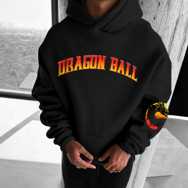 Unisex Anime Print Embroidered Casual Oversized Hoodie